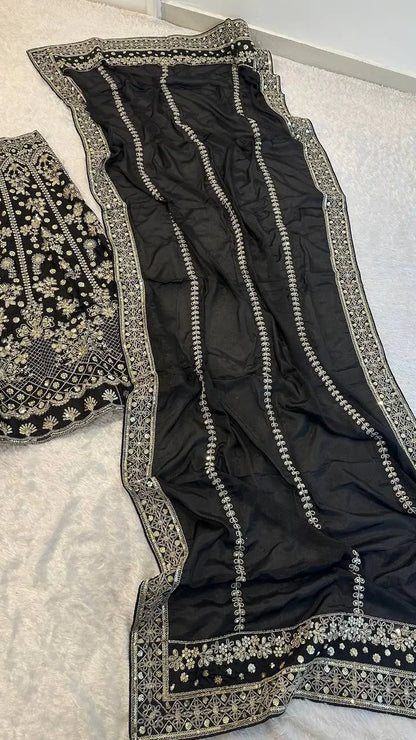 Black Sequins Embroidered Lehenga Choli