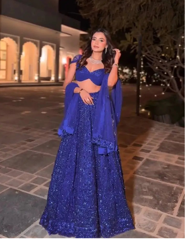 Royal Blue Embroidered Lehenga Choli