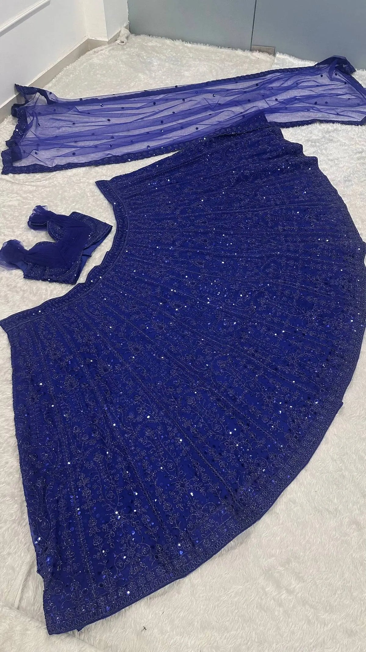 Royal Blue Embroidered Lehenga Choli