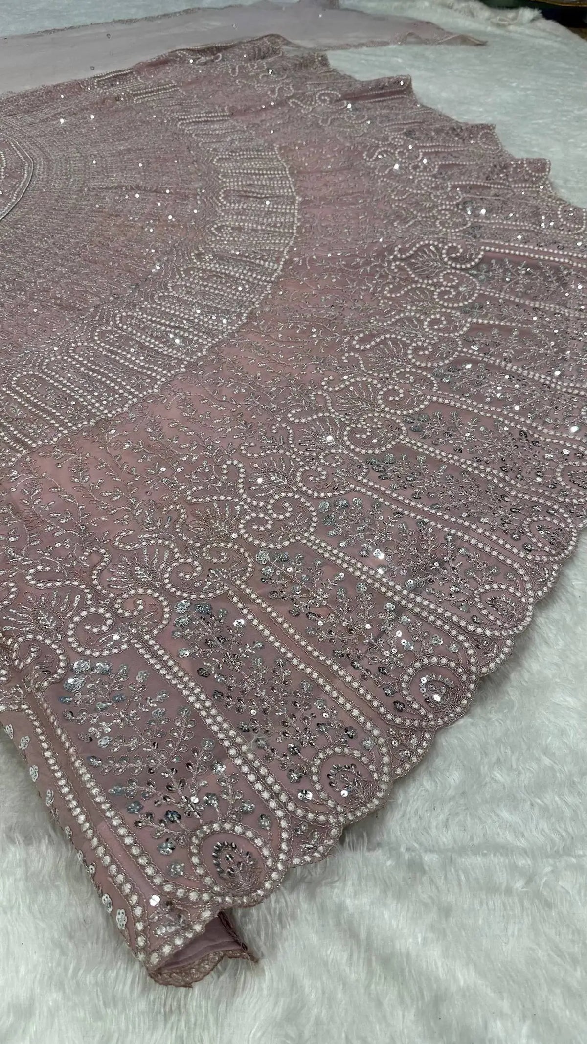 Dusty Pink Embroidered Lehenga Choli