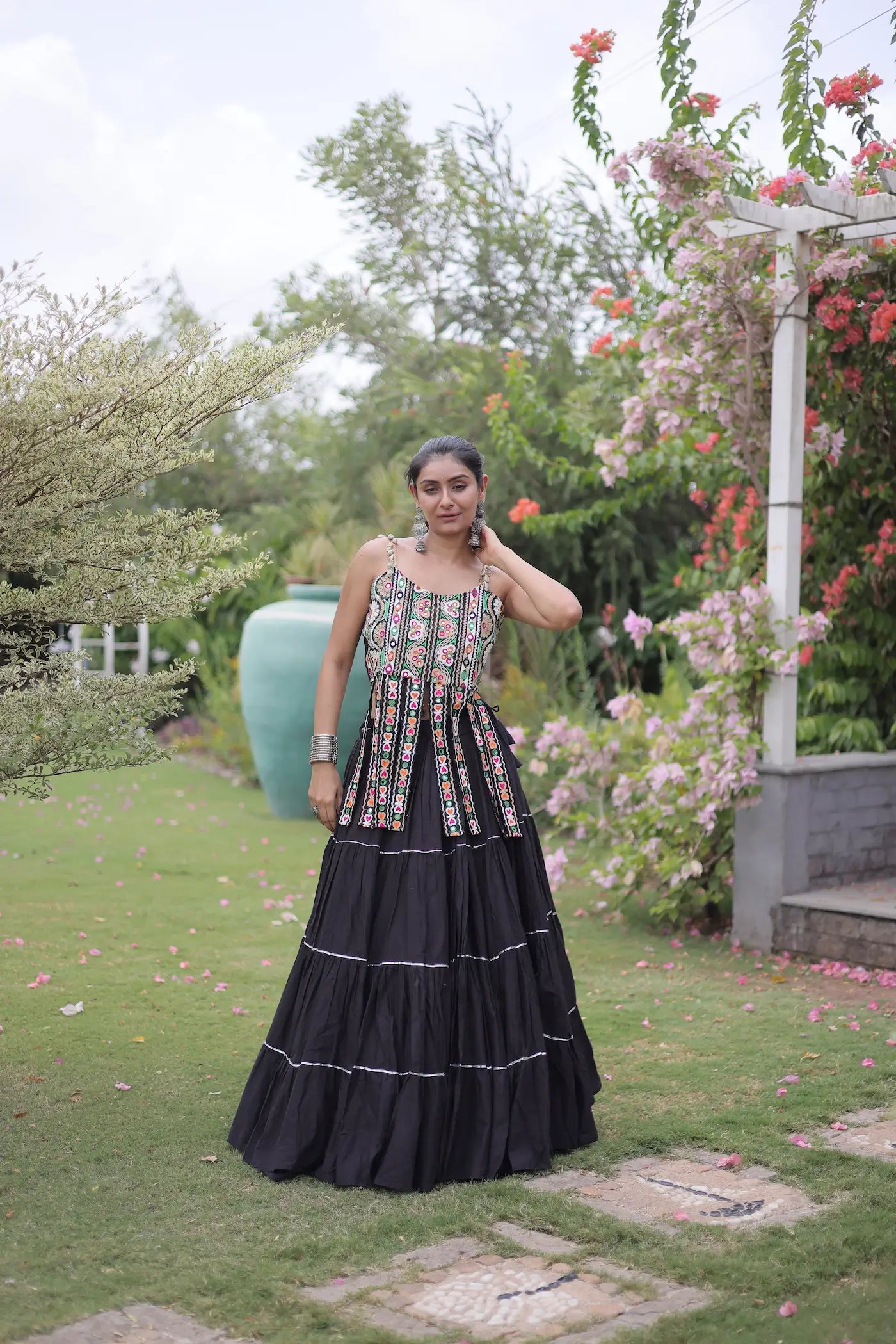 Black Kutchi Patch Work Garba Chaniya Choli