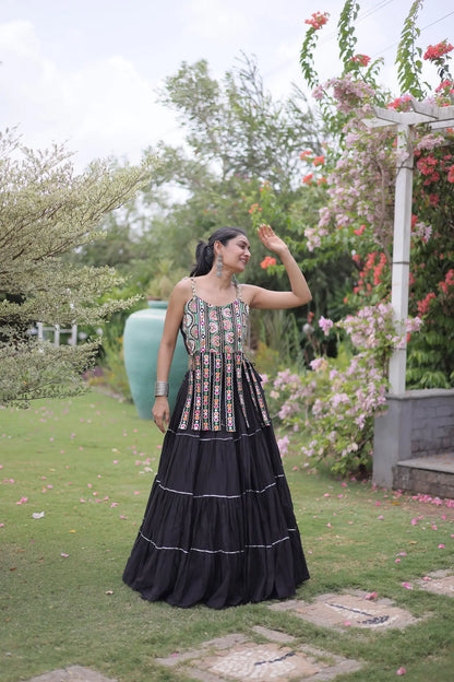 Black Kutchi Patch Work Garba Chaniya Choli