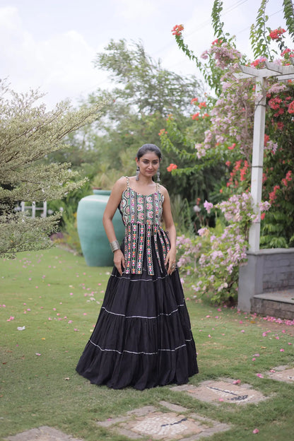 Black Kutchi Patch Work Garba Chaniya Choli