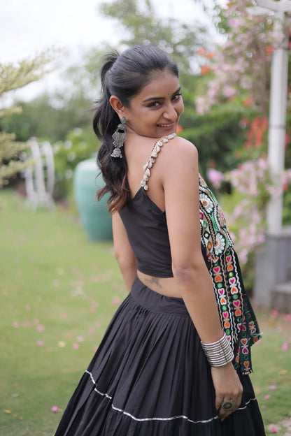 Black Kutchi Patch Work Garba Chaniya Choli