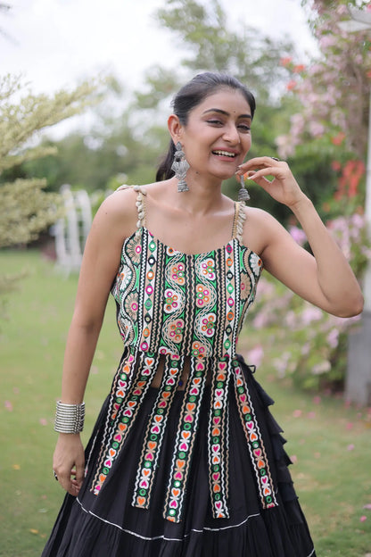 Black Kutchi Patch Work Garba Chaniya Choli