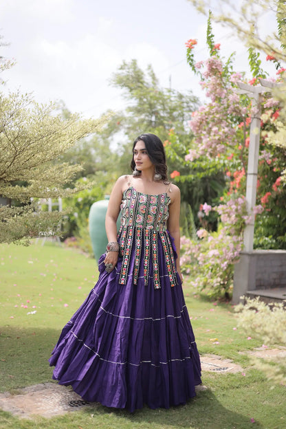 Purple Kutchi Patch Work Garba Chaniya Choli