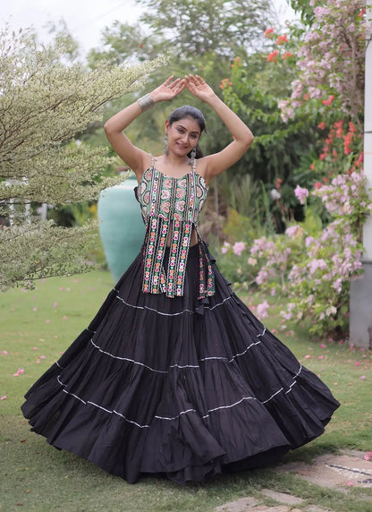 Black Kutchi Patch Work Garba Chaniya Choli
