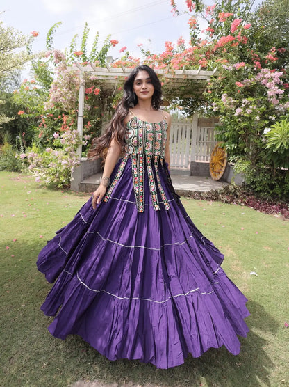 Purple Kutchi Patch Work Garba Chaniya Choli