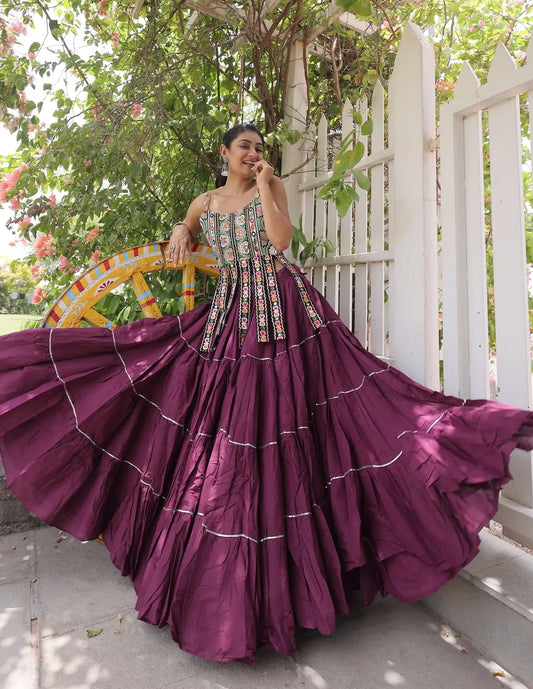 Wine Kutchi Patch Work Garba Chaniya Choli