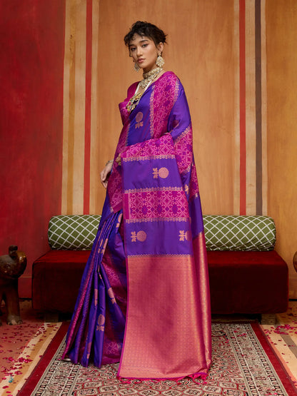 Iris Purple Handloom Silk Saree
