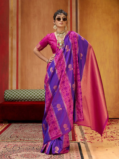 Iris Purple Handloom Silk Saree