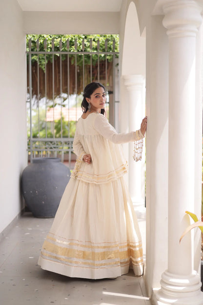 White Cotton Navratri Chaniya Choli
