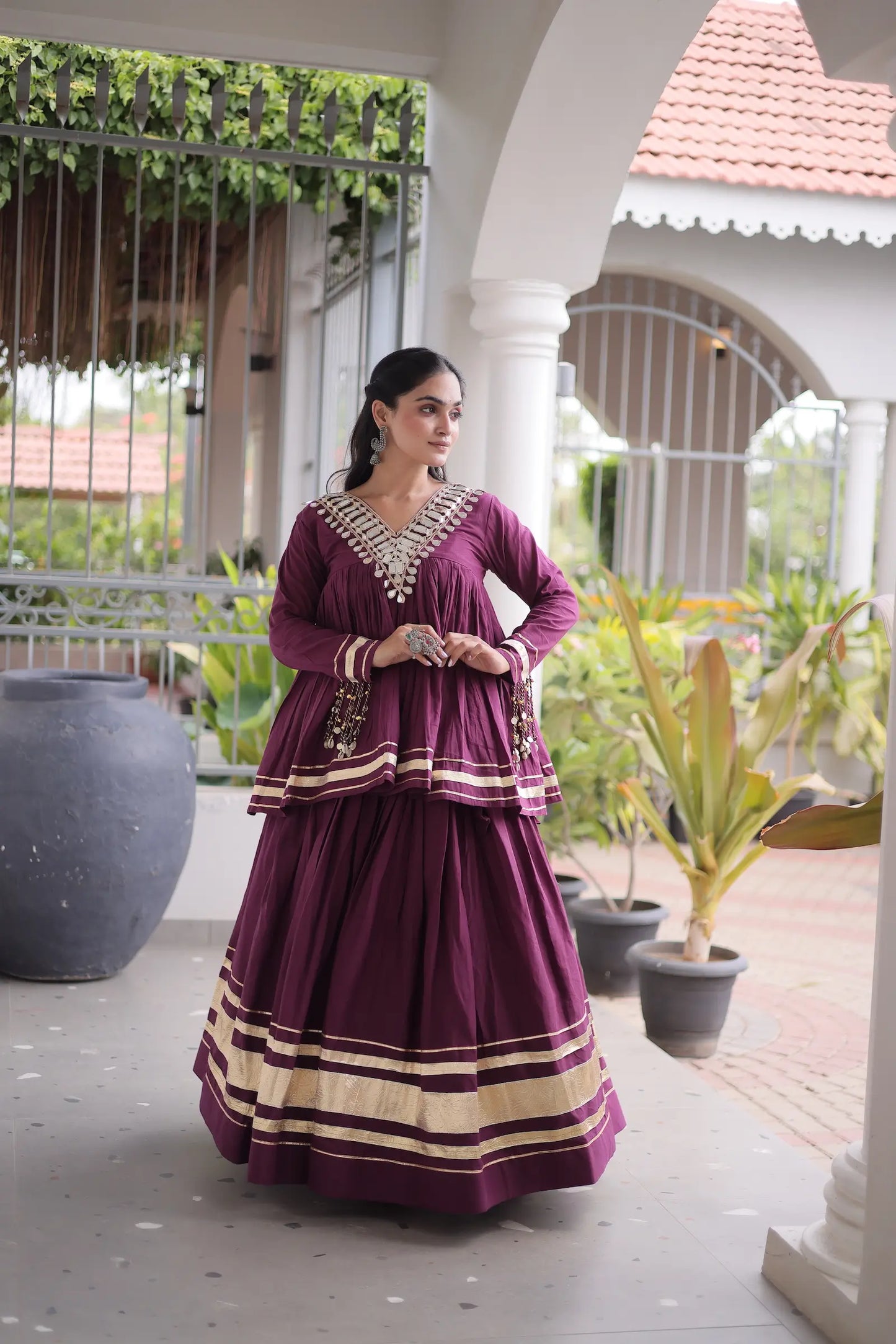 Wine Cotton Navratri Chaniya Choli