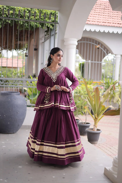 Wine Cotton Navratri Chaniya Choli