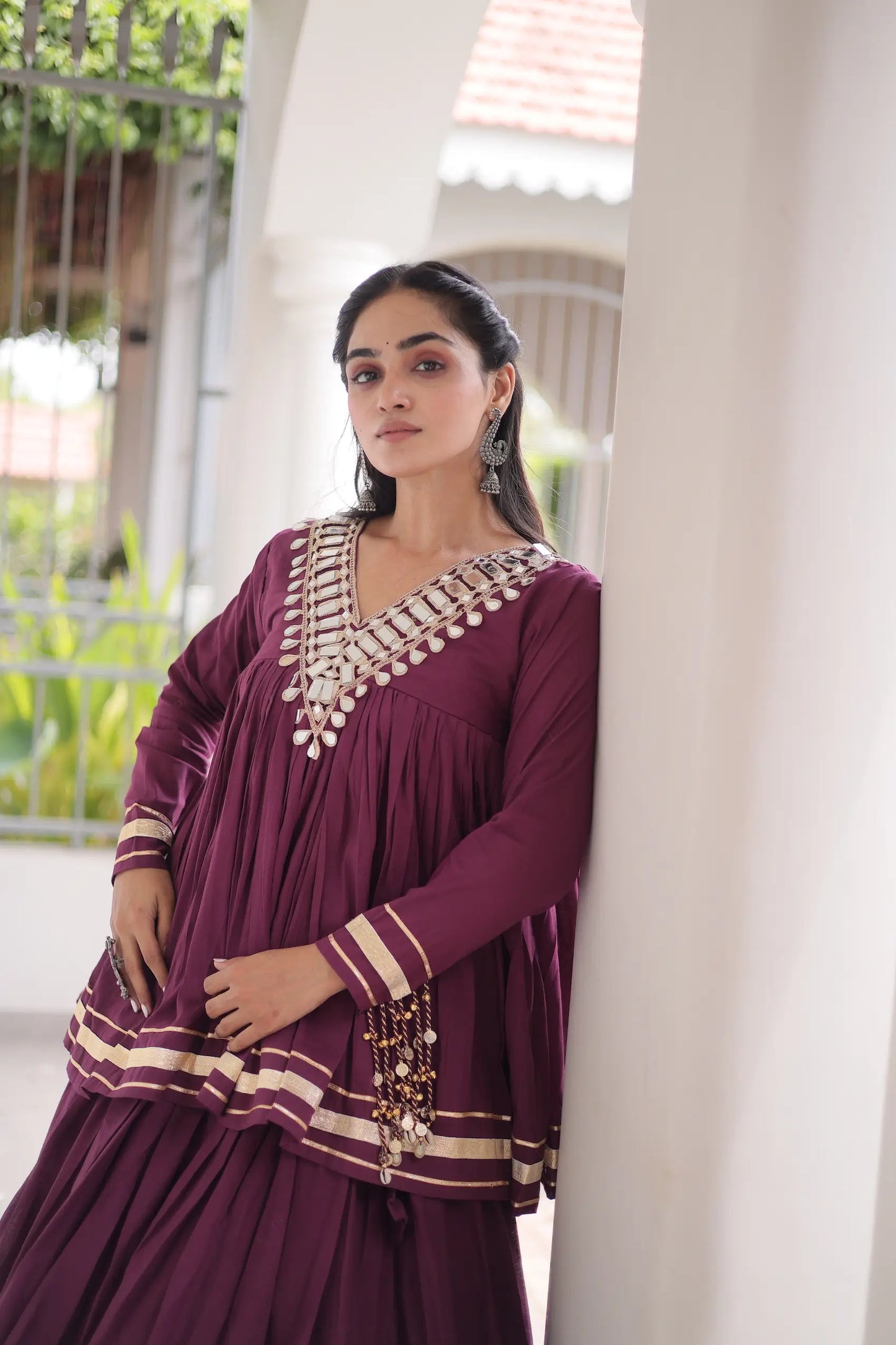 Wine Cotton Navratri Chaniya Choli