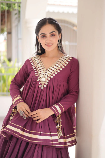 Wine Cotton Navratri Chaniya Choli