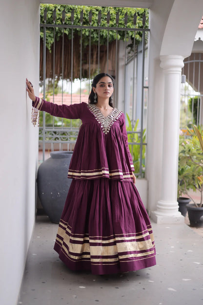 Wine Cotton Navratri Chaniya Choli