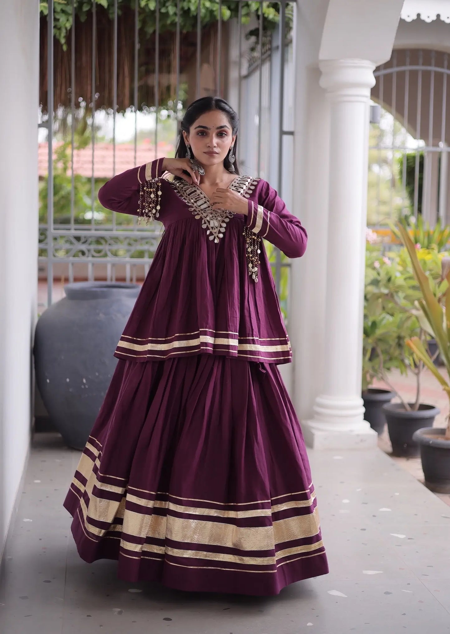 Wine Cotton Navratri Chaniya Choli