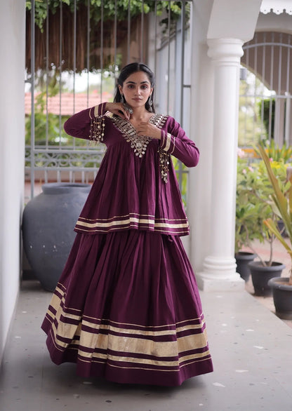 Wine Cotton Navratri Chaniya Choli