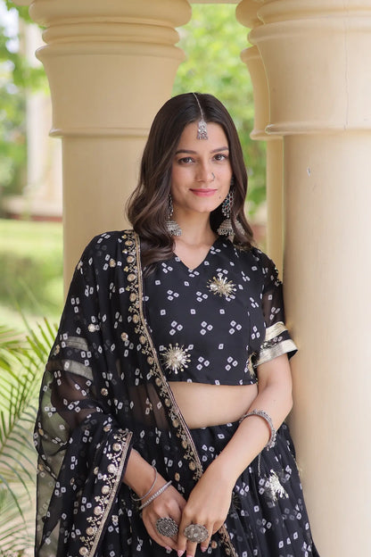 Black Embroidered Garba Chaniya Choli