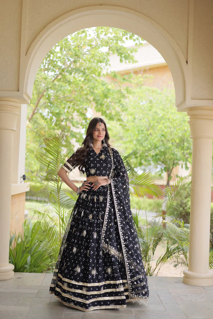 Black Embroidered Garba Chaniya Choli