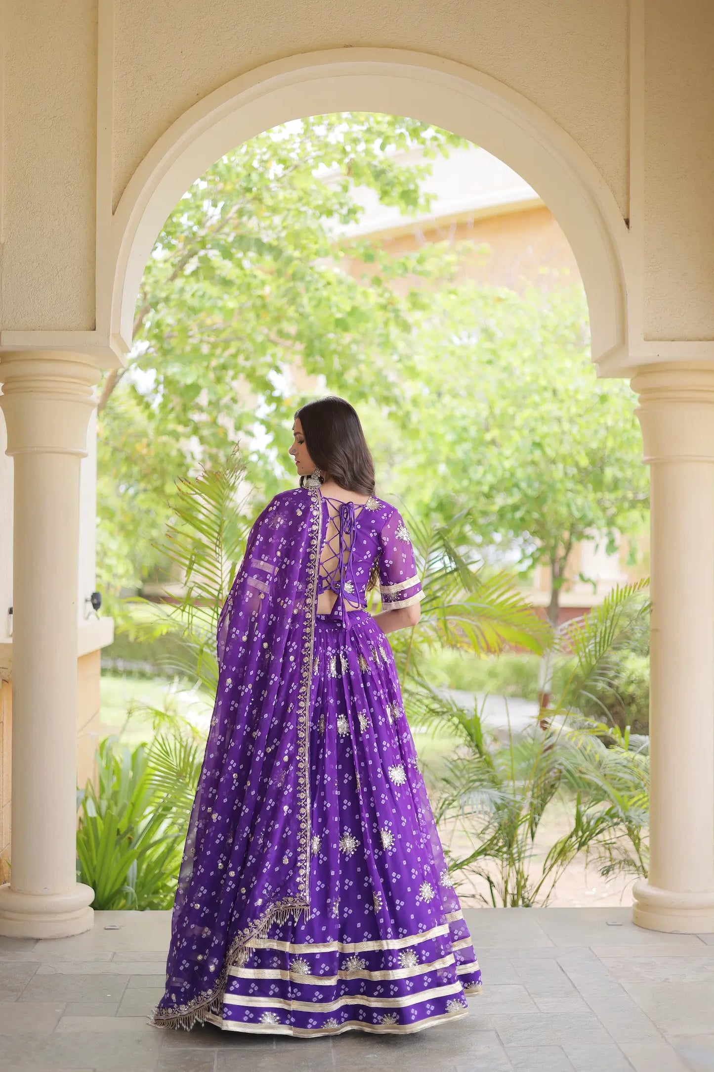 Purple Embroidered Garba Chaniya Choli