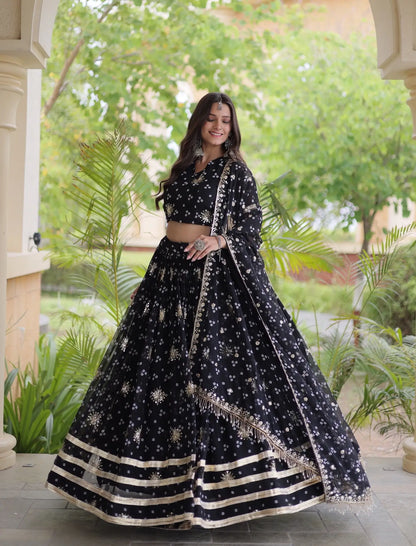 Black Embroidered Garba Chaniya Choli