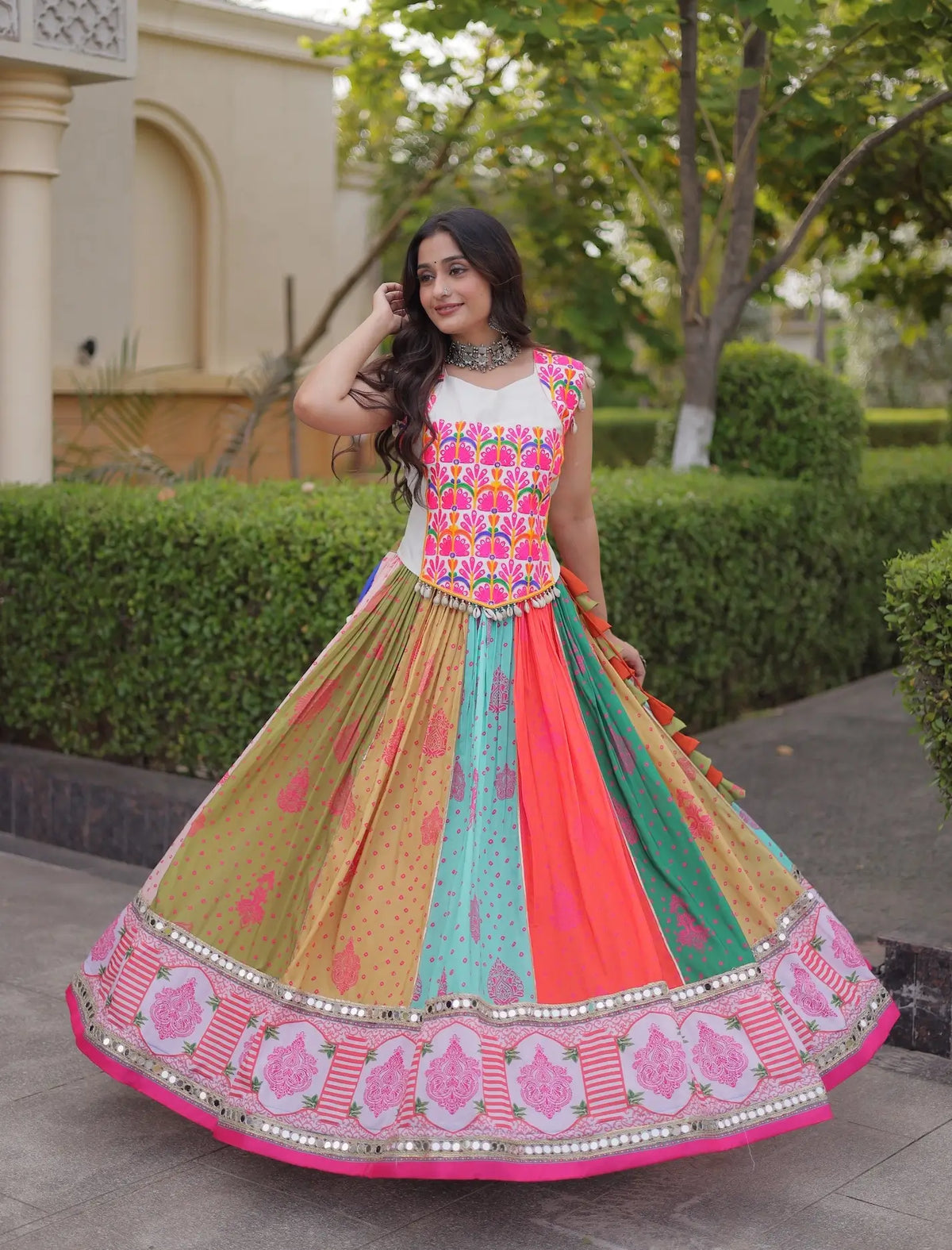 Multicolor Printed Navratri Lehenga Choli