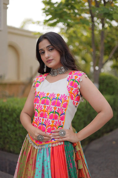 Multicolor Printed Navratri Lehenga Choli