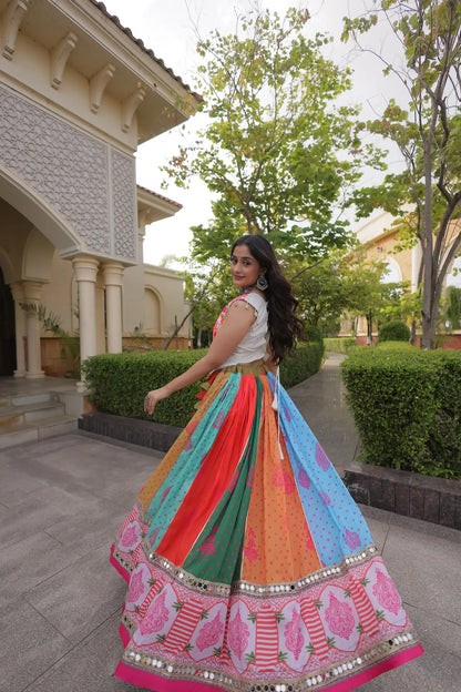 Multicolor Printed Navratri Lehenga Choli