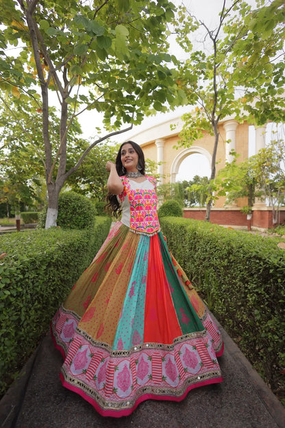 Multicolor Printed Navratri Lehenga Choli