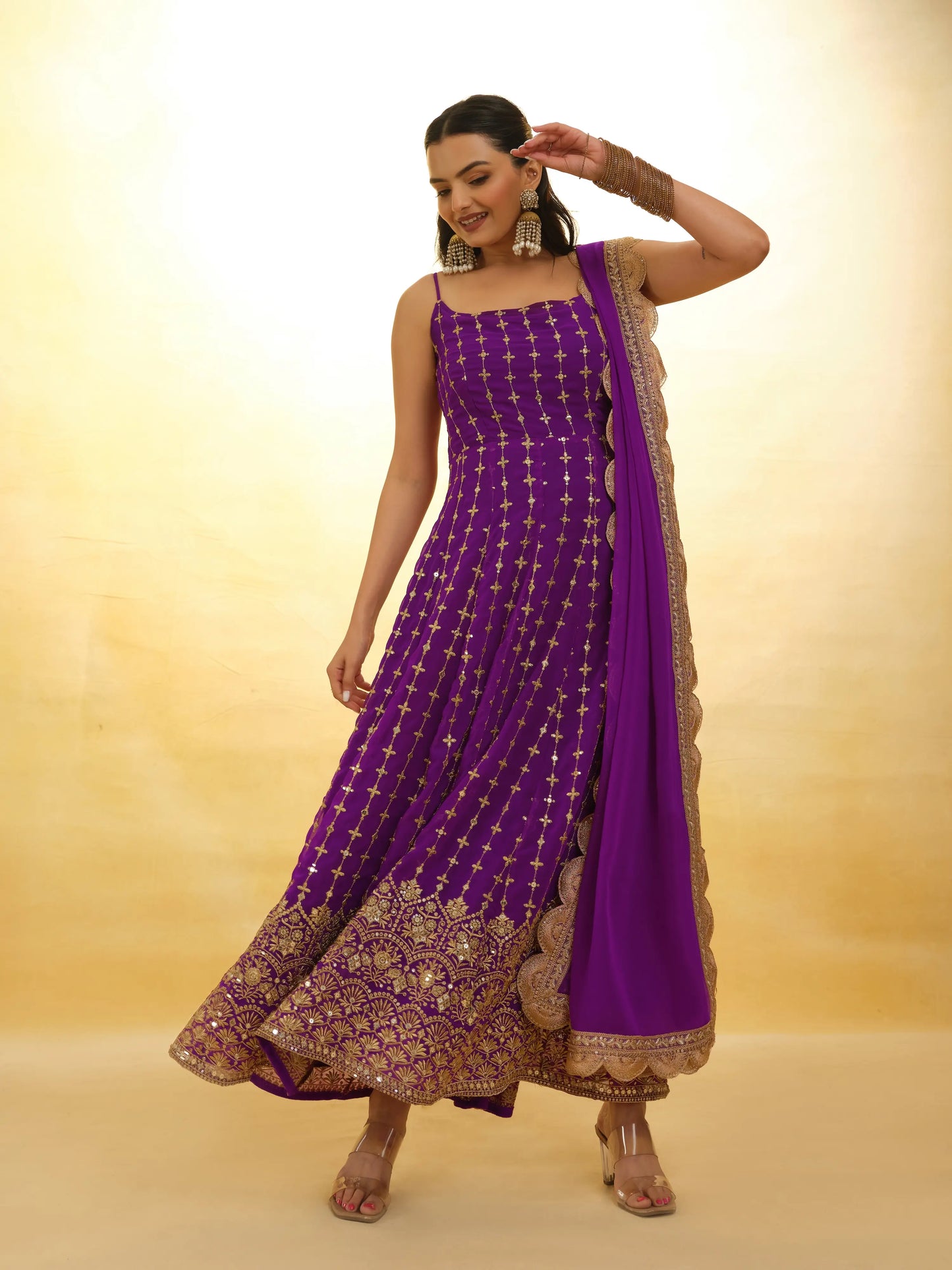 Purple Embroidery Salwar Suit