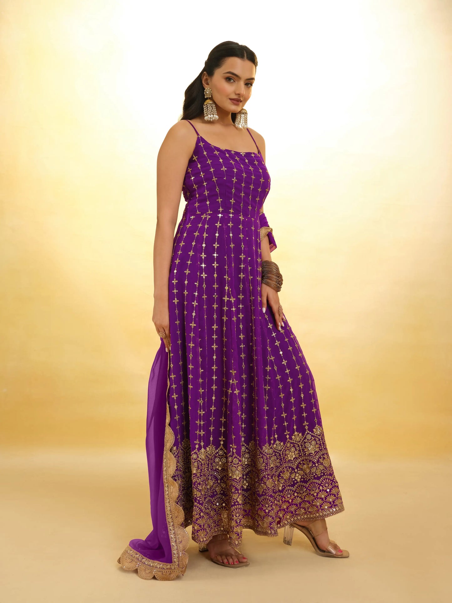 Purple Embroidery Salwar Suit