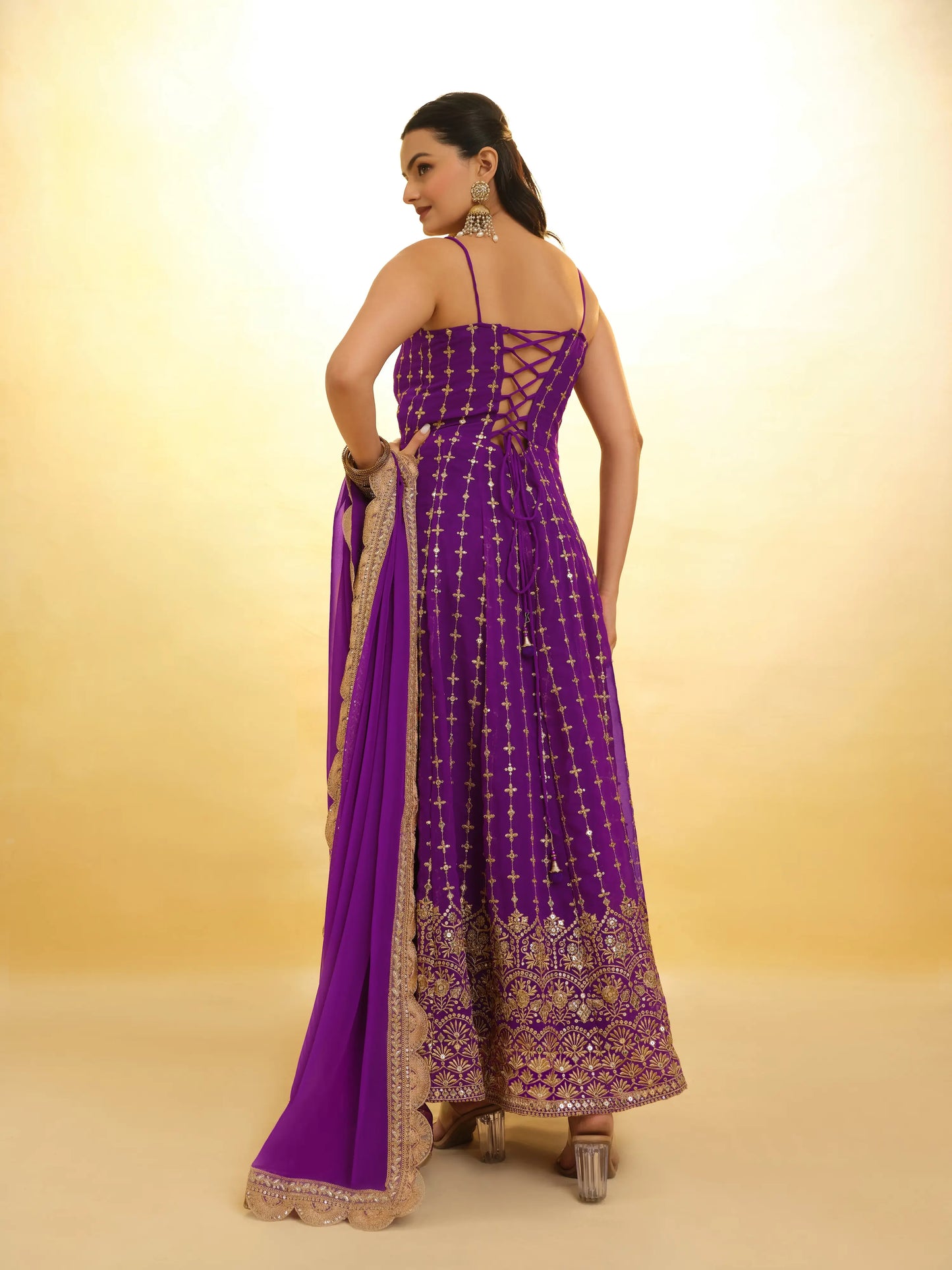 Purple Embroidery Salwar Suit