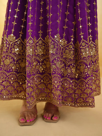 Purple Embroidery Salwar Suit