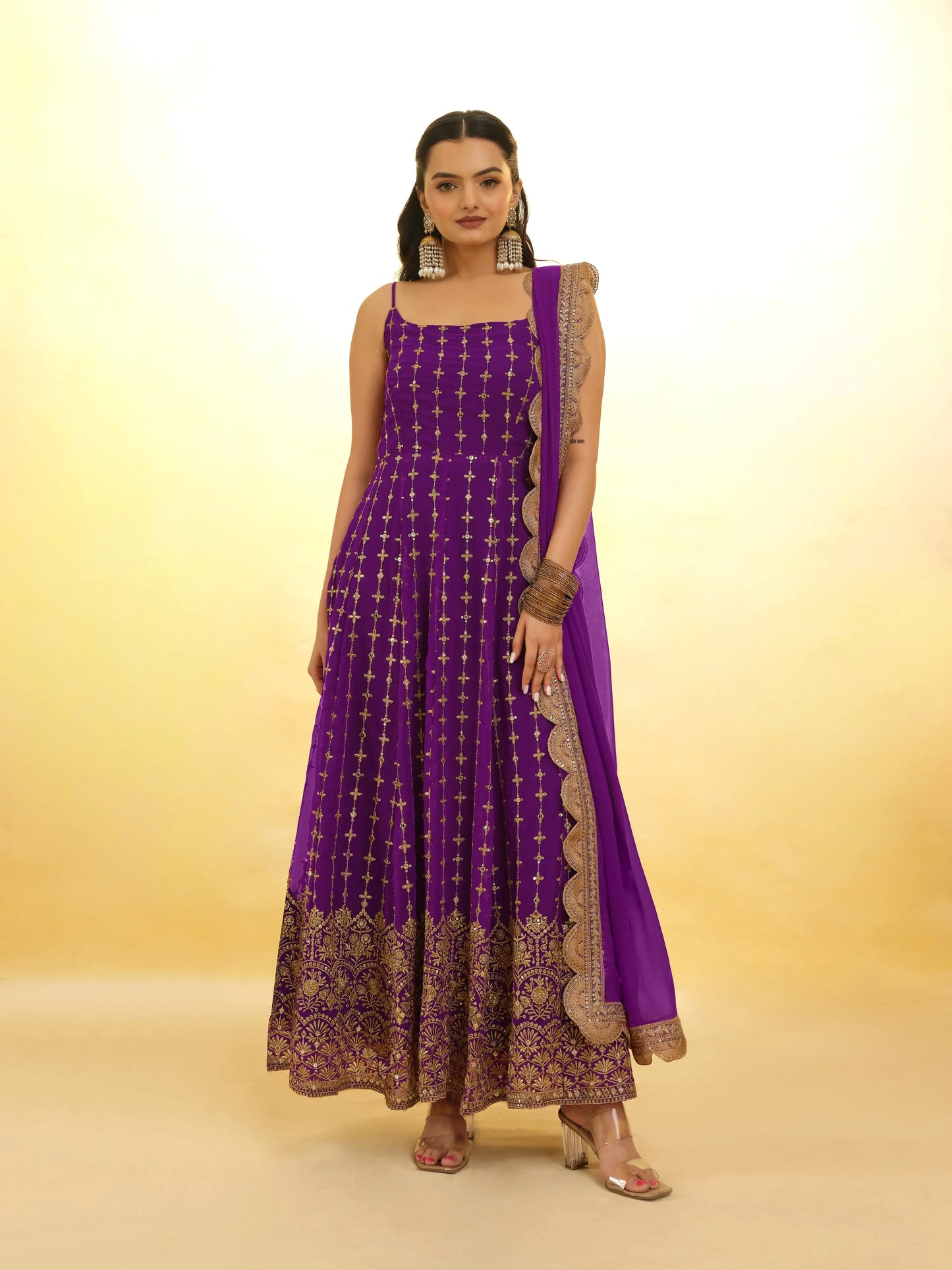 Purple Embroidery Salwar Suit