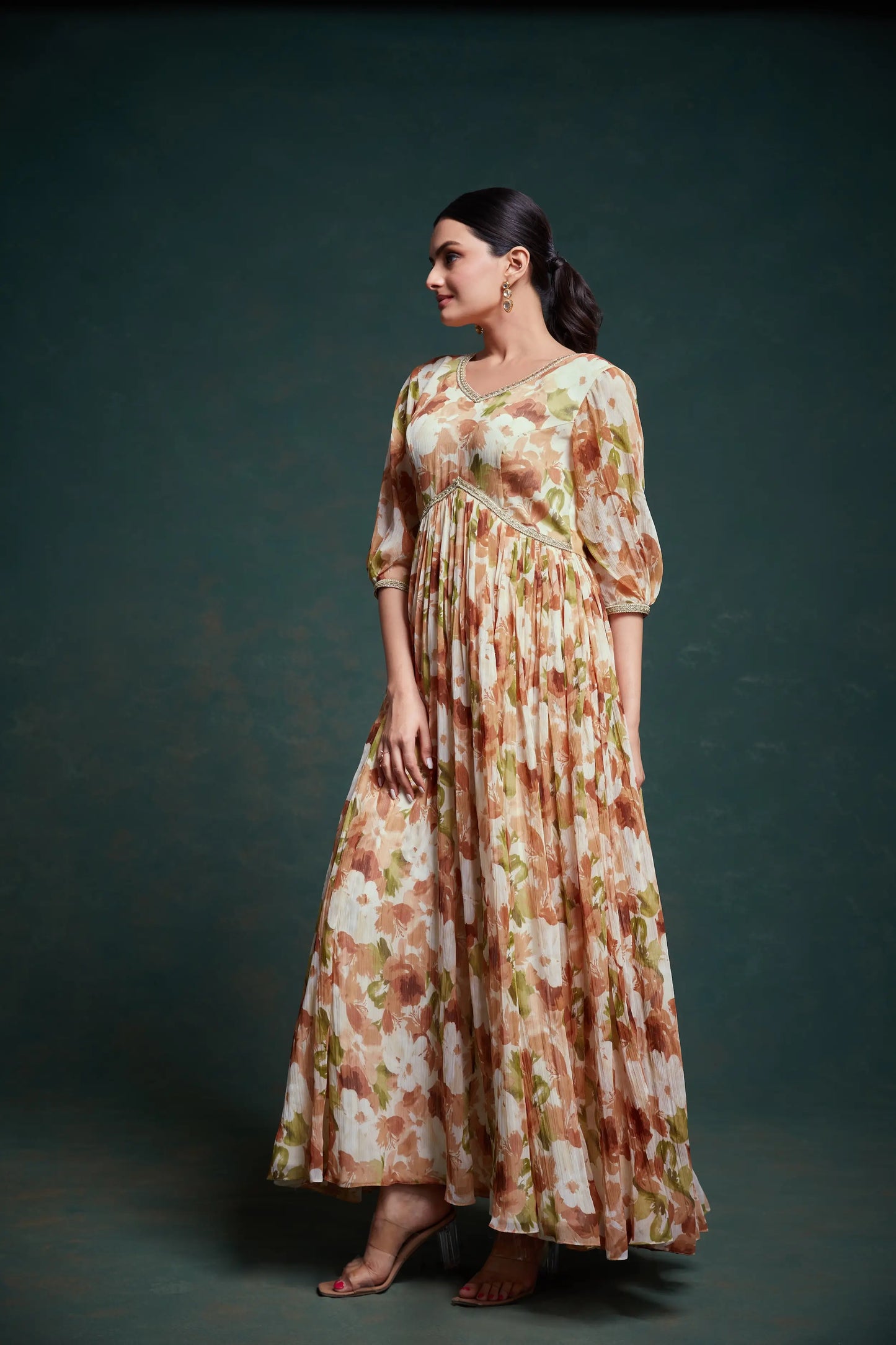 MultiColor Georgette Printed Gown