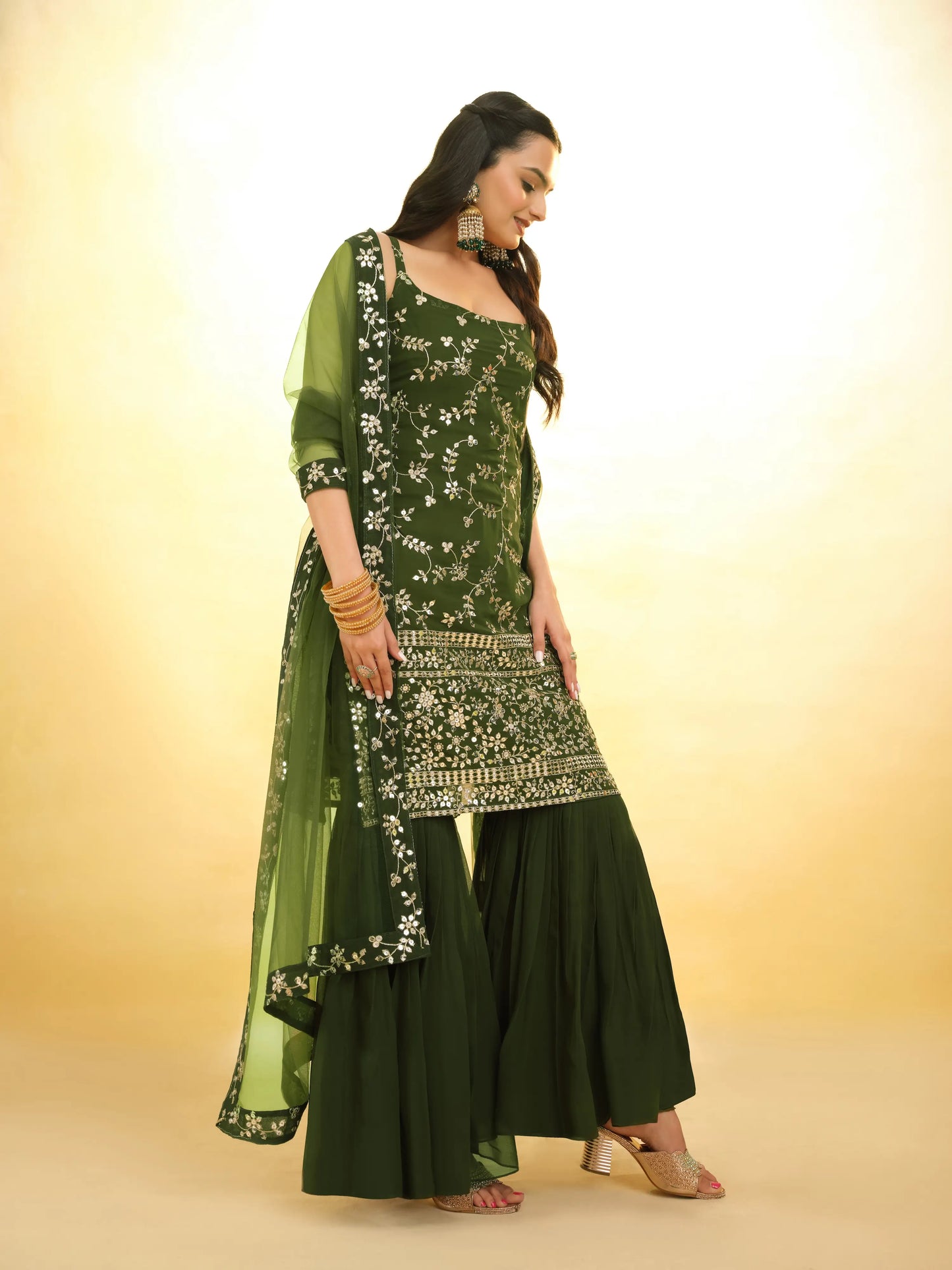 Rangoon Green Georgette Salwar Suit