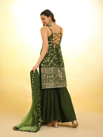 Rangoon Green Georgette Salwar Suit