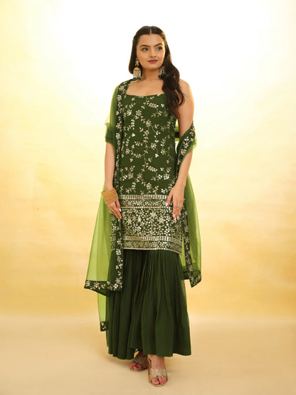 Rangoon Green Georgette Salwar Suit