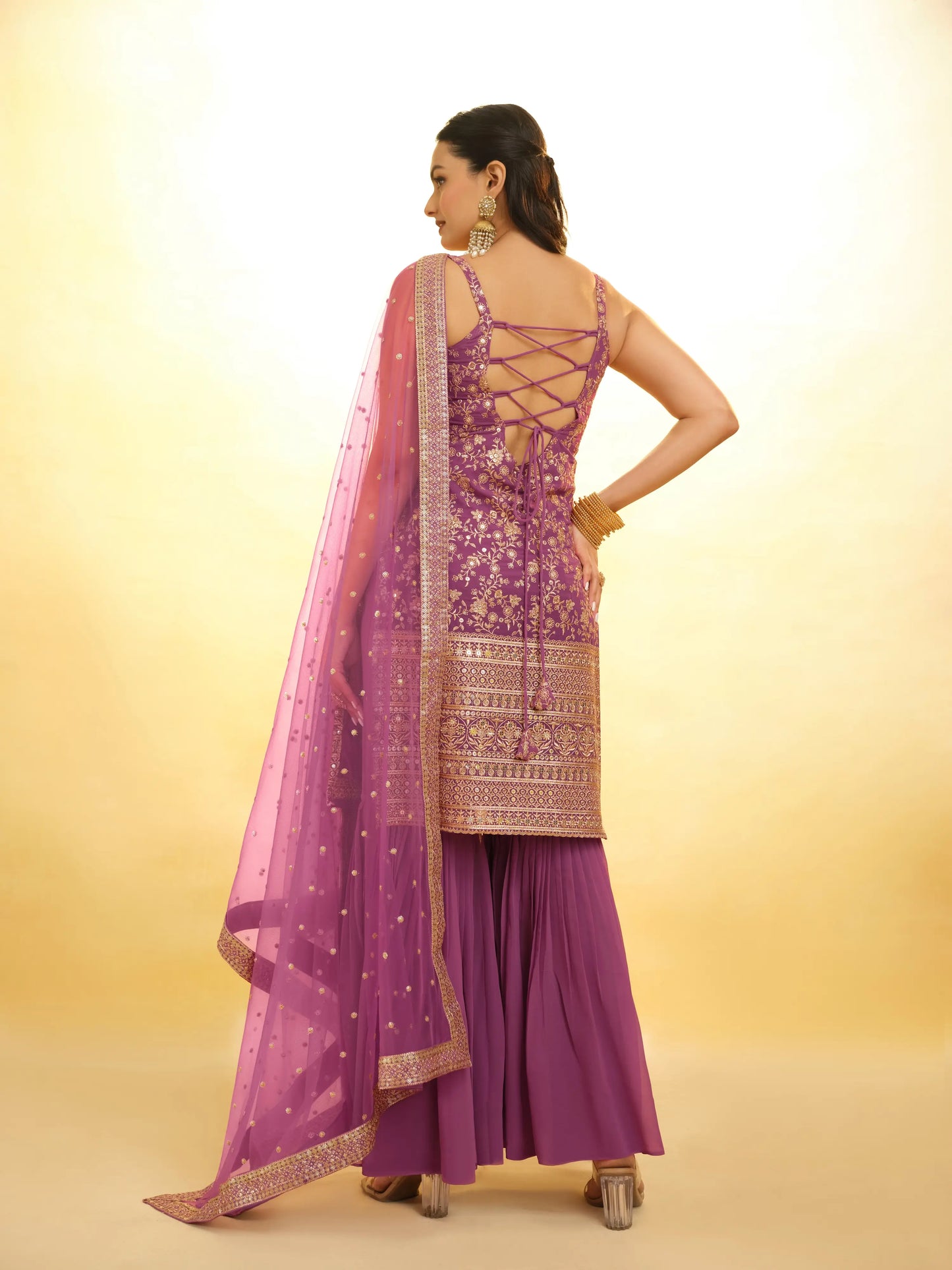 Twilight Lavender Georgette Salwar Suit With Dupatta