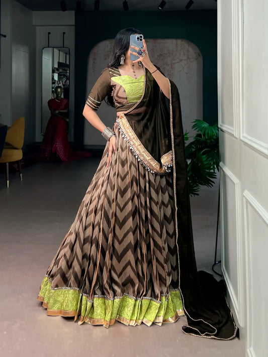 Mehndi Zigzag Print Garba Choli