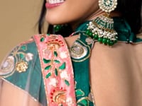 Peach Soft Net Lehenga With Thread Zari Dori And Sequins Embroidery With Mirror Work