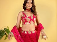 Pink Designer Georgette Lehenga With Sequins And Zari Embroidered Work