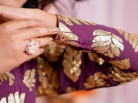 Wine Sequins And Zari Embroidered Work Georgette Lehenga