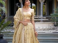 Off White Crush Sequence Embroidery Lehenga Choli