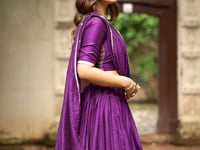 Grape Purple Chanderi Silk Zari Weaving Lehenga Choli