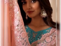 Shaded Chiffon Party Wear Saree With Sequence & Thread Embroidery Work