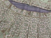 Designer Pista Green Georgette Lehenga With Thread Embroidery Work With Heavy Foil Work