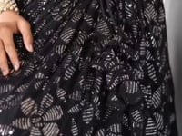 Black Georgette lehenga Embellished With Embroidery And Heavy Sequins Work